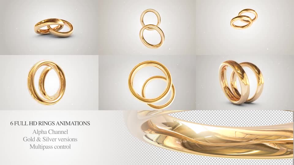 6 3D Wedding Rings Animations - Download Videohive 19774796