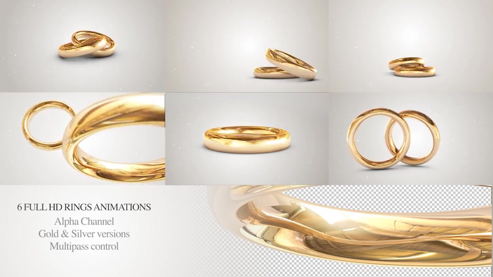 6 3D Wedding Rings Animations - Download Videohive 19774796