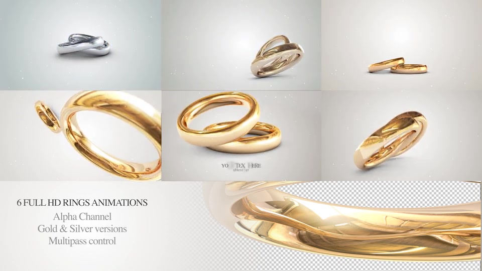 6 3D Wedding Rings Animations - Download Videohive 19774796