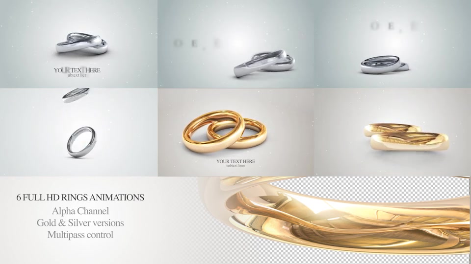 6 3D Wedding Rings Animations - Download Videohive 19774796