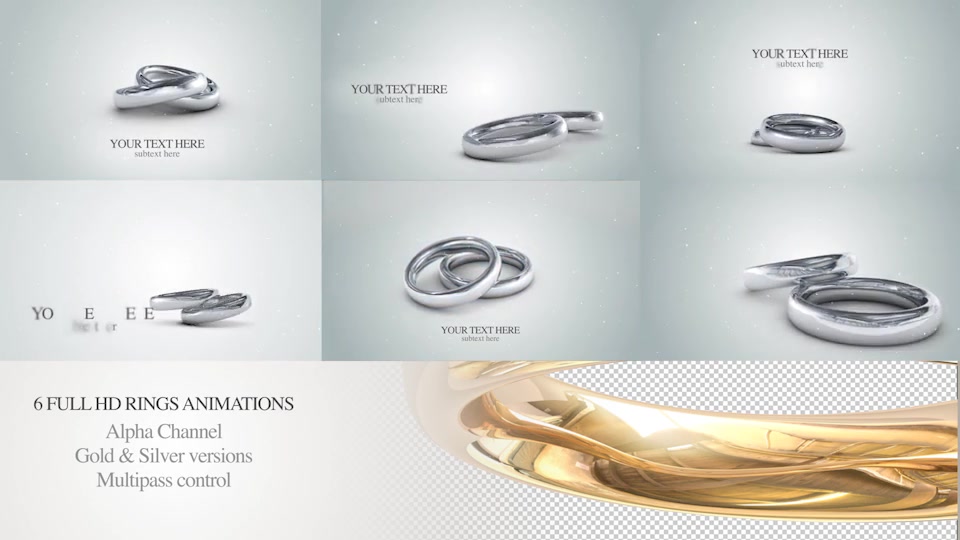 6 3D Wedding Rings Animations - Download Videohive 19774796