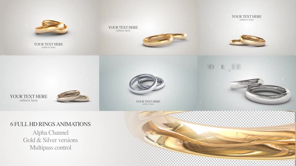 6 3D Wedding Rings Animations - Download Videohive 19774796