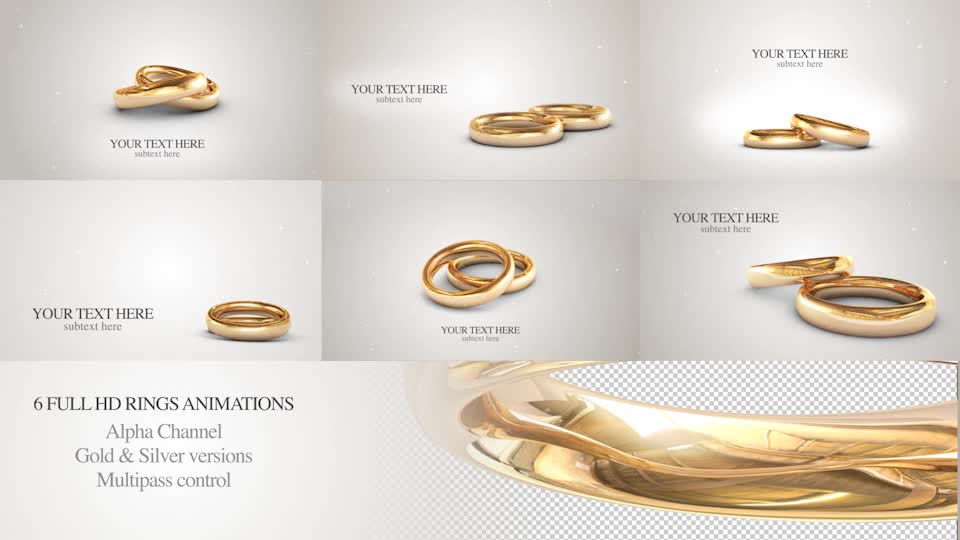 6 3D Wedding Rings Animations - Download Videohive 19774796