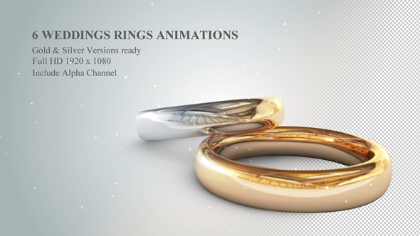 6 3D Wedding Rings Animations - Download Videohive 19774796