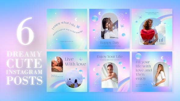 6 Dreamy Cute Instagram Posts - Download Videohive 39235212