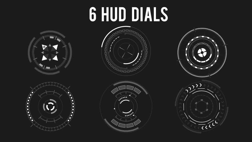 6 HUD Dials Circular Elements Videohive 11289035 After Effects Image 1