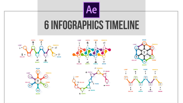 6 Infographics Timeline - Download Videohive 23199321