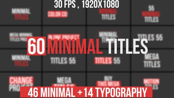 60 Minimal Titles - Videohive 13780452 Download