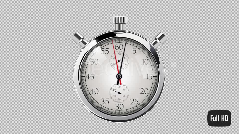 60 Second Countdown Clock Silver Stop Watch Videohive 15071875 Motion Graphics Image 1