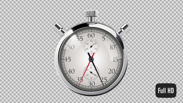 60 Second Countdown Clock Silver Stop Watch - Videohive Download 15071875