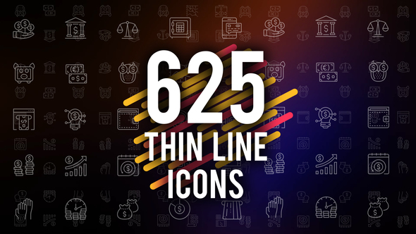 625 Thin Line Icons - Download Videohive 22973742