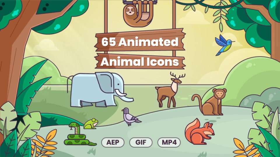 65 Animated Animal Icons Videohive 28478278 After Effects Image 4