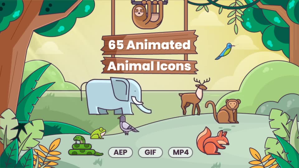 65 Animated Animal Icons Videohive 28478278 After Effects Image 6