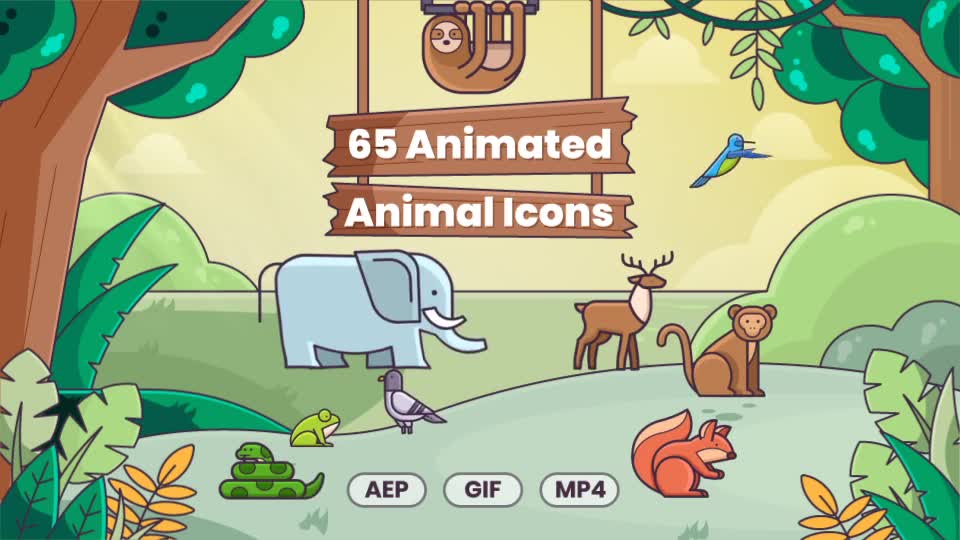 65 Animated Animal Icons Videohive 28478278 After Effects Image 7