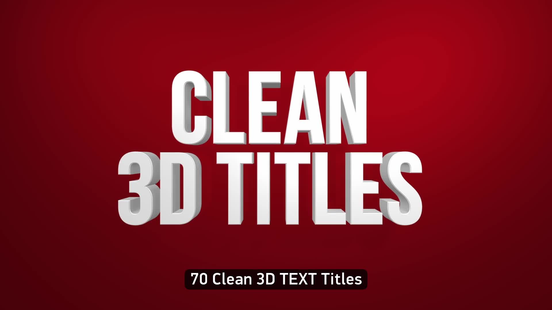 70 Clean 3D TEXT Titles Videohive 43113006 After Effects Image 1
