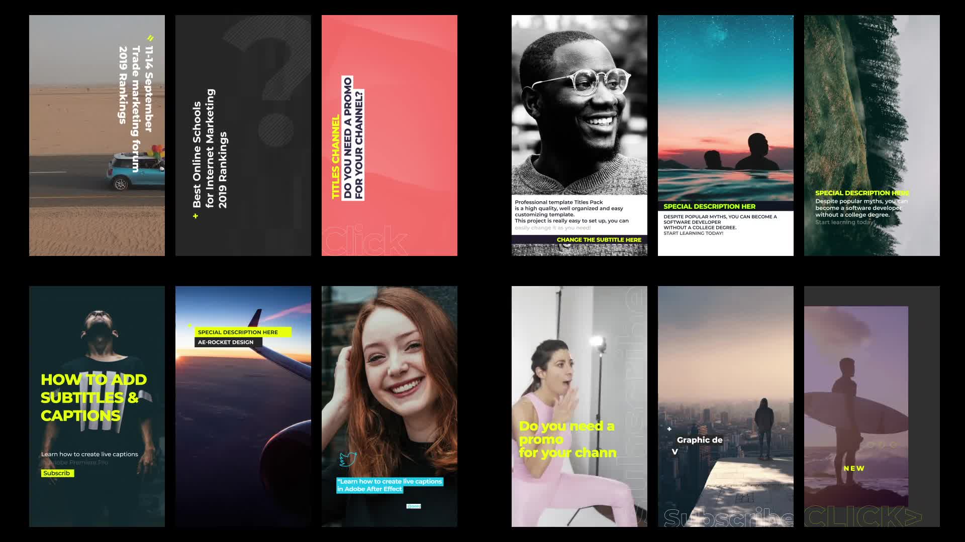 70 Instagram Stories | Titles and Lower Thirds Videohive 23574542 After Effects Image 1