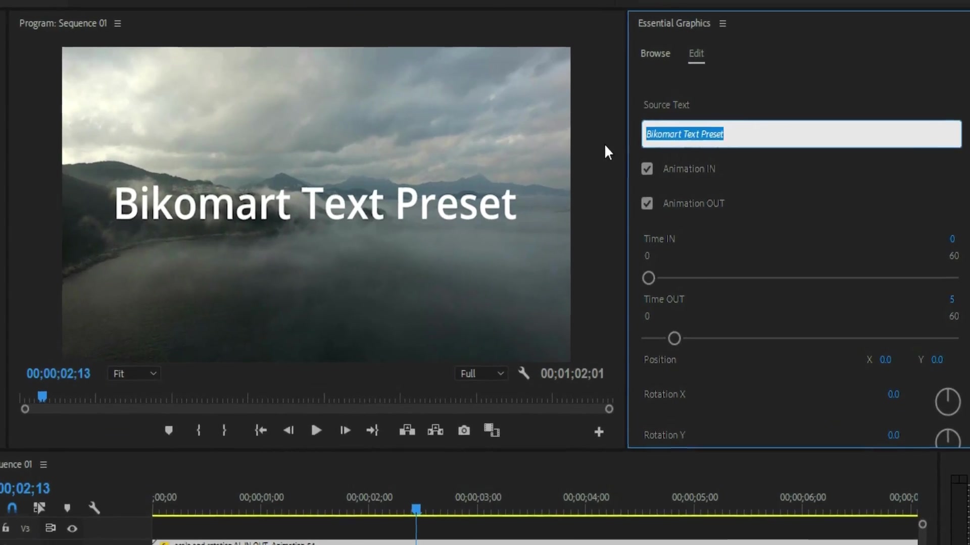 text effect preset premiere pro