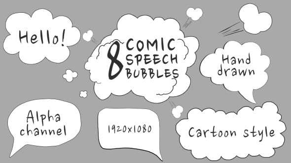 8 Comic Speech Bubbles - Download 19613748 Videohive