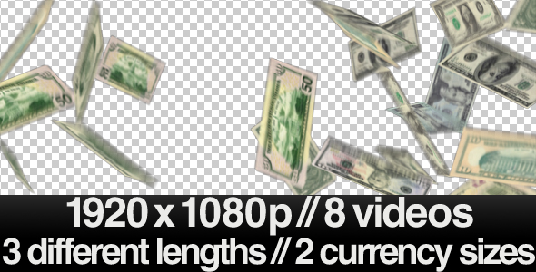 8 Videos of Money Falling / Raining out of the sky - Download Videohive 132189
