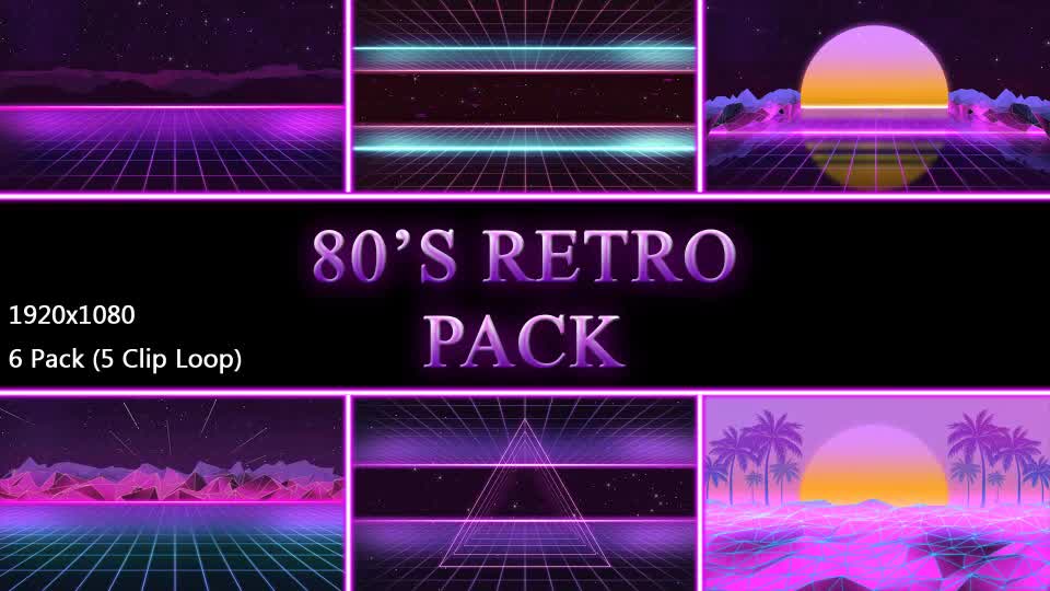 80s Retro Background Pack Videohive 20255147 Motion Graphics Image 1