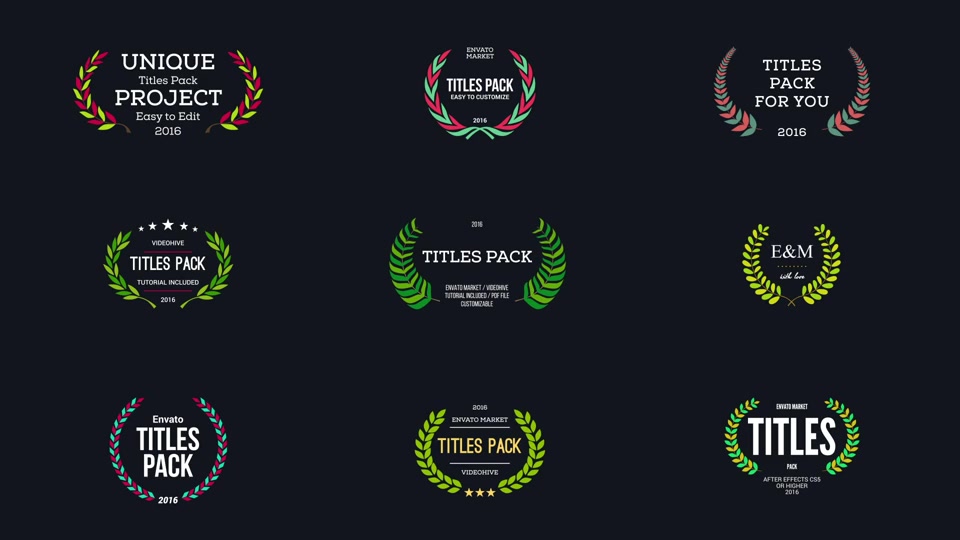84 Titles Pack - Download Videohive 17776800