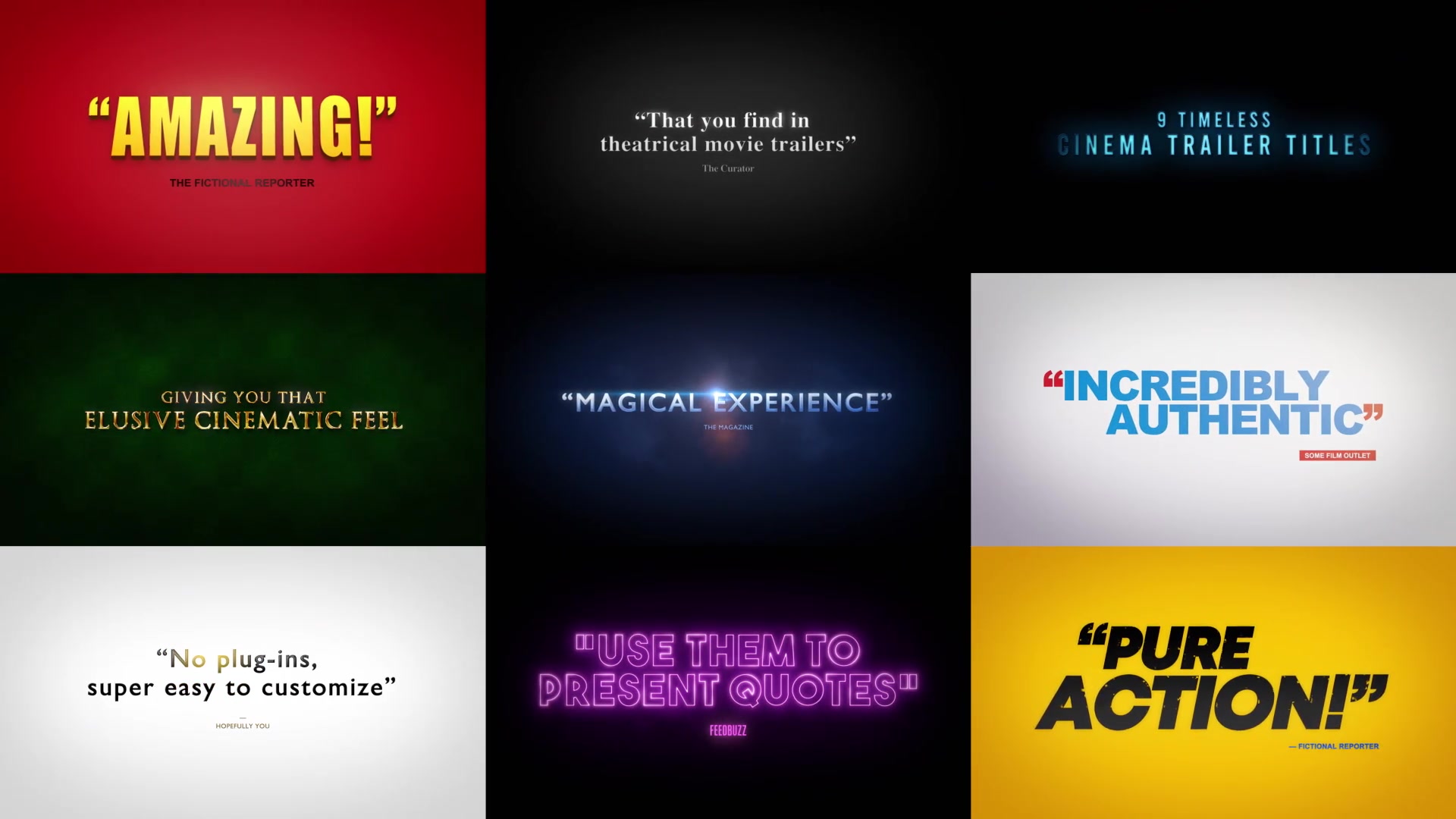 9 Timeless Trailer Titles / Quotes Videohive 26996519 After Effects Image 11