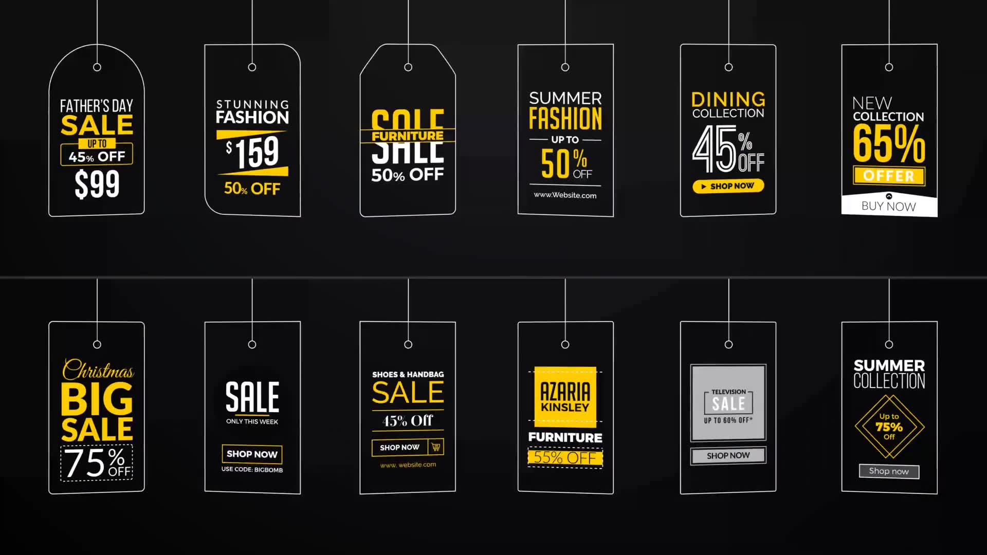 90 Drop Tags - Download Videohive 19980498