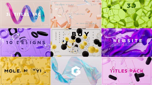 Abstract 3D Titles Pack - Videohive Download 38325122