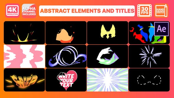 Abstract Elements And Titles | After Effects - 26500132 Download Videohive