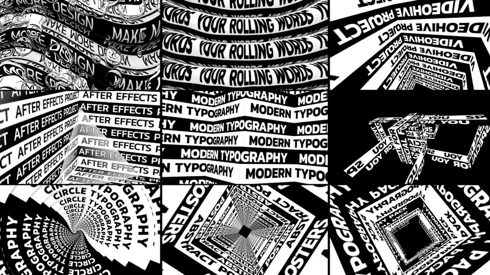 Abstract Typography // Black and White Posters Videohive 25564260 After Effects Image 5
