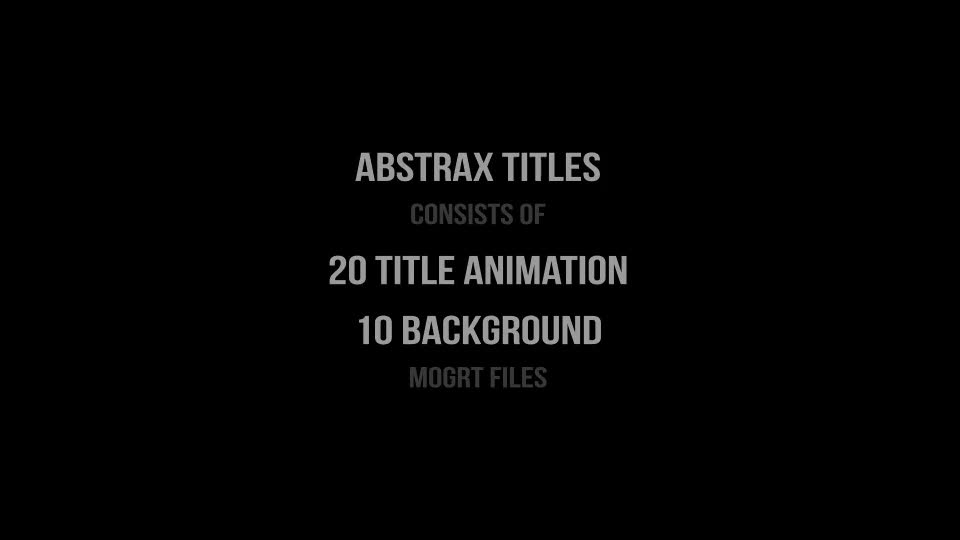 Abstrax Titles MOGRT - Download Videohive 22738967