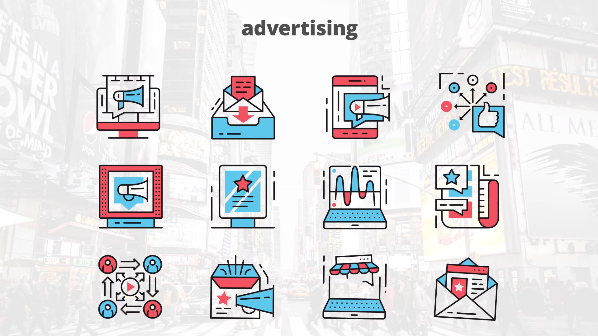 Advertising – Thin Line Icons - Download Videohive 23454889