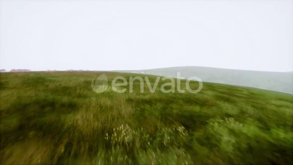Aerial Green Hills Landscape in Fog - Download Videohive 21902319