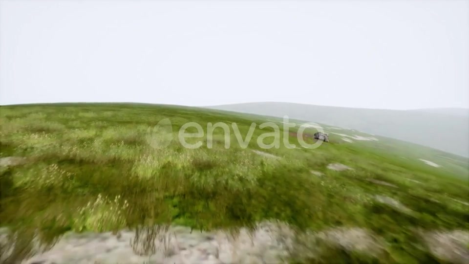 Aerial Green Hills Landscape in Fog - Download Videohive 21902319