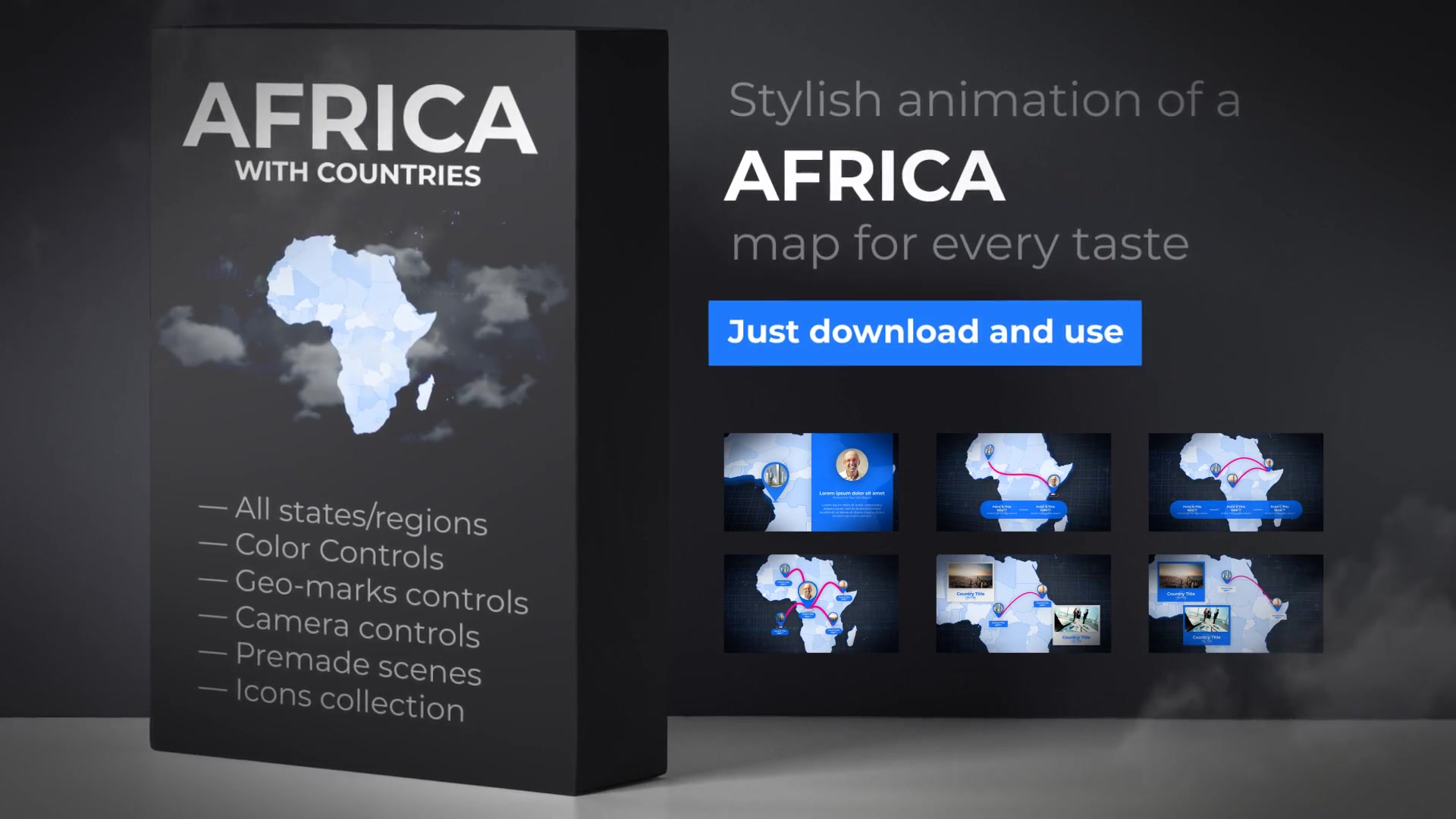 Africa Animated Map Africa Map Kit Videohive 24353996 After Effects Image 11