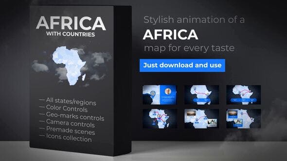 Africa Animated Map Africa Map Kit - Download Videohive 24353996