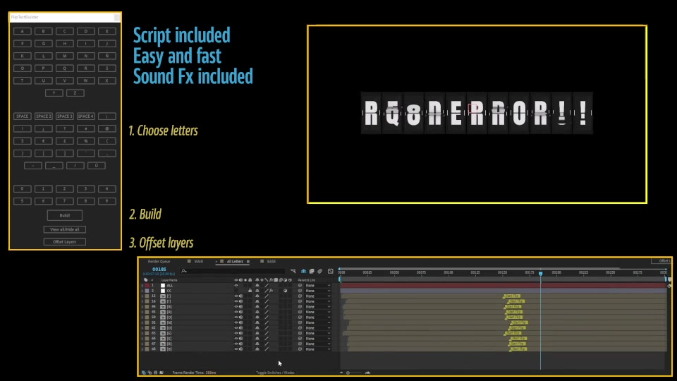 Airport Flip Board Text Builder Scripts included Videohive 47449084 After Effects Image 4