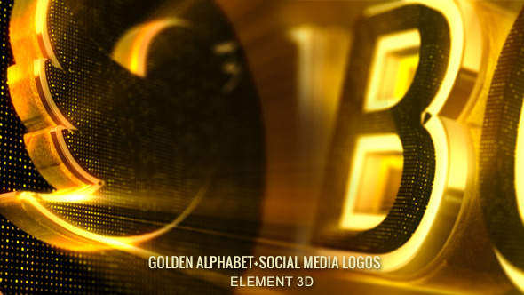Alphabet 3d Gold Abc & Social Media Icons - Download Videohive 8102376