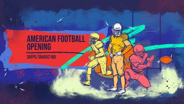American Football 4K Opener/ Sport Promo/ Uniform/ Club/ Rugby/ Event/ NFL/ Gate/ USA/ America/ Flag - Download 31930561 Videohive
