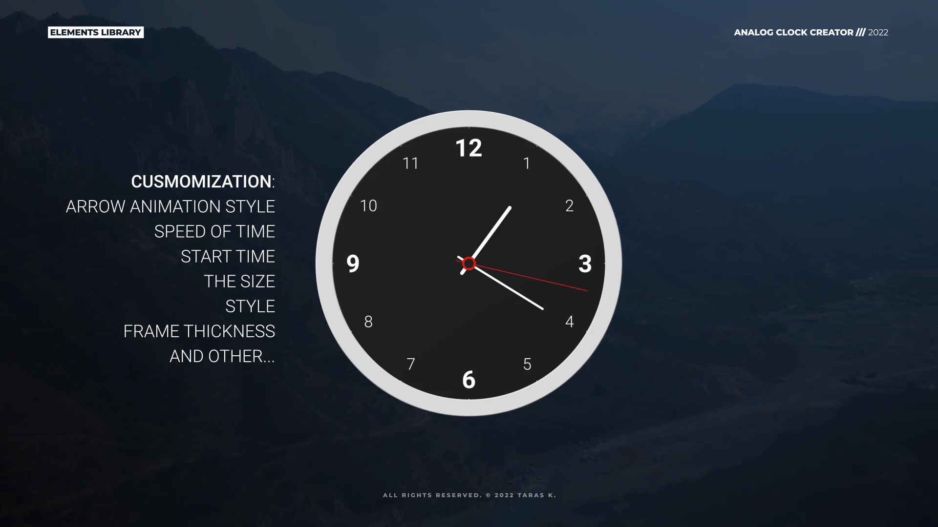 Analog Clock Creator | After Effects Videohive 36551274 After Effects Image 12