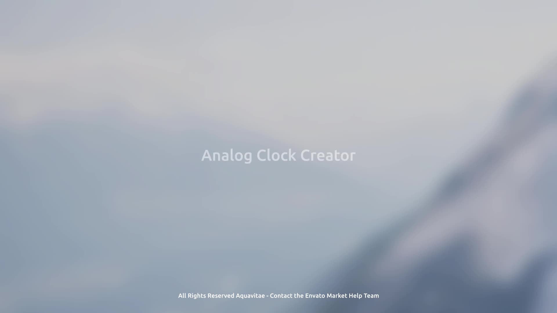 Analog Clock Creator For Premiere - Download Videohive 21806398