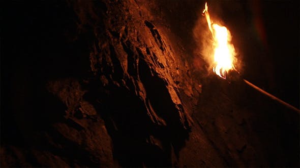 Ancient Torch in a Cave  - 4192783 Download Videohive