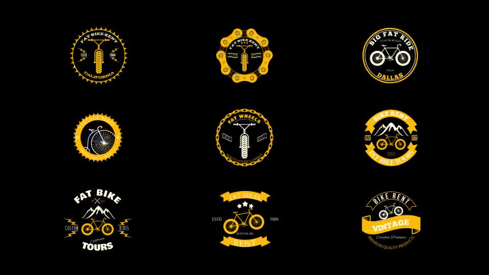 Animated Bike Rent Label and Badges Videohive 18610701 After Effects Image 1