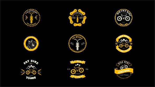 Animated Bike Rent Label and Badges - Videohive Download 18610701