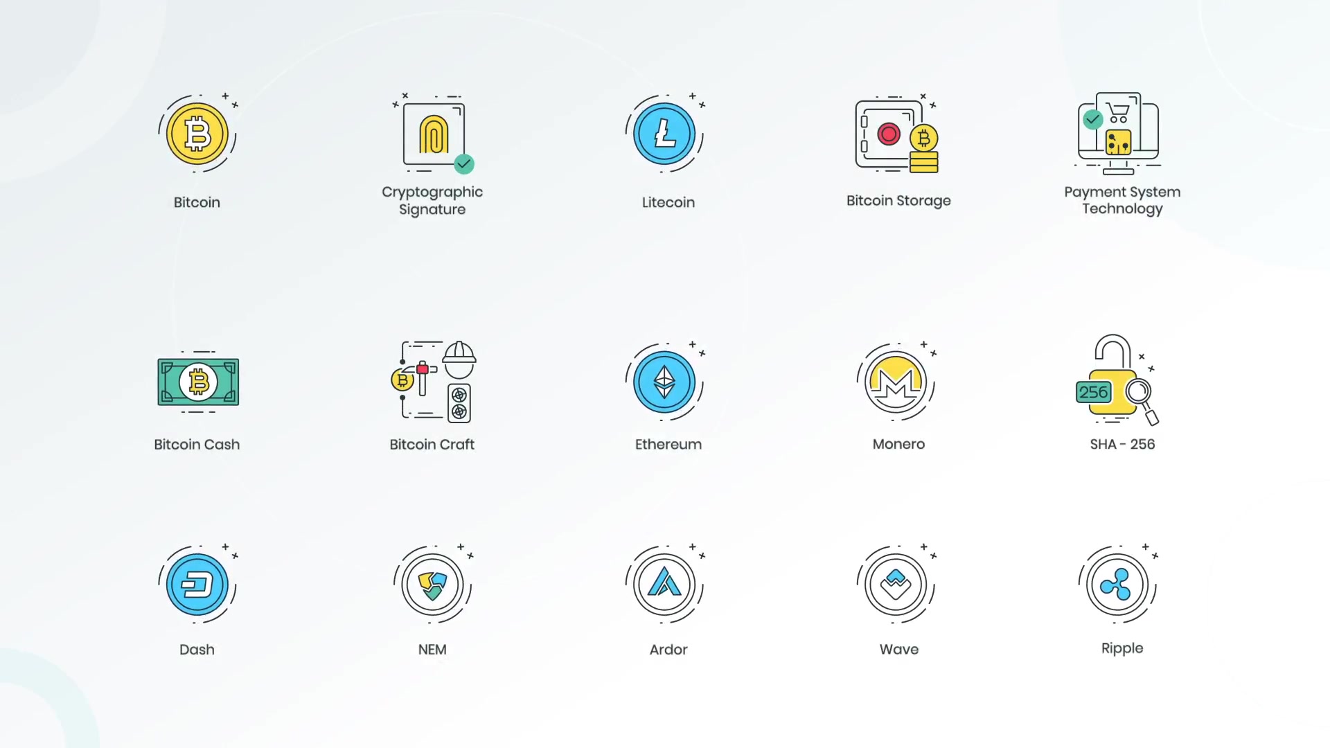 Animated Cryptocurrency Icons Set Videohive 33861378 After Effects Image 8
