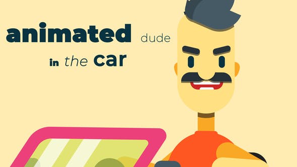 Animated dude in the car - 33804425 Videohive Download