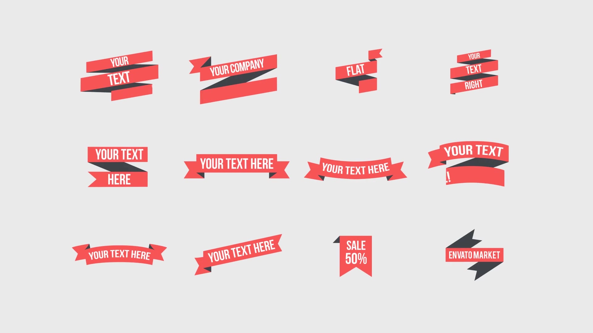 Animated Flat Ribbon - Download Videohive 12881502