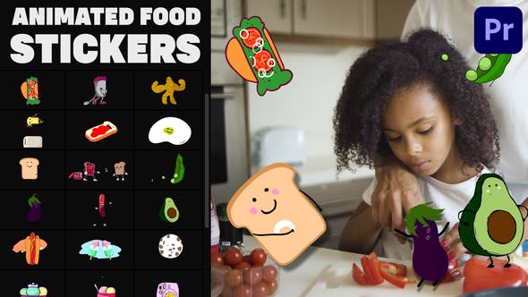 Animated Food Stickers | Premiere Pro MOGRT - 34323957 Download Videohive