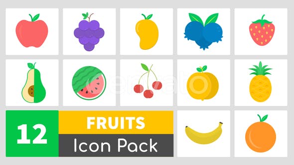 Animated Fruits Icon Pack - Download Videohive 24073512
