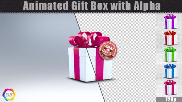Animated Gift Box with Alpha - Download Videohive 6632761